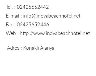 Senza nova Beach Hotel iletiim bilgileri